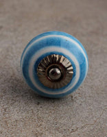 Turquoise and White Cabinet Knob