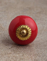 Round Red Colored Cabinet Knob