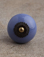 Round Blue Colored Cabinet Knob