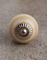 Yellow and White Colored Cabinet Knob