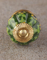 Yellow Flower and Lime Green Leaf with Green Base Knob