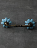Turquoise Flower Cabinet or Drawer Pull