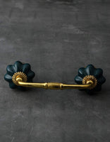 Dark Green Flower Cabinet or Drawer Pull