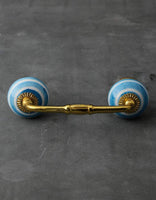 Turquoise and White Cabinet or Drawer Pull