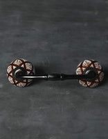 Brown design with white base Cabinet Pull