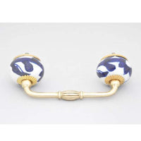 Blue design with White Cabinet or Drawer Pull