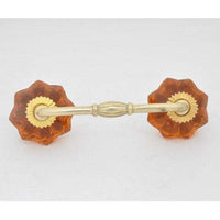 Orange Glass Flower Cebinet or Drawer Pull