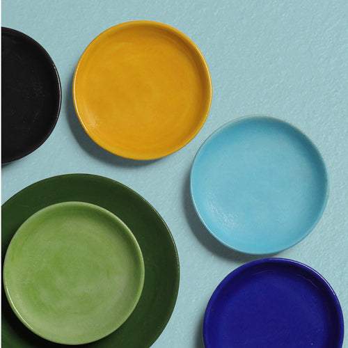 Blue Solid Decorative Blue Pottery Plate 5 inches – NEERJA ...